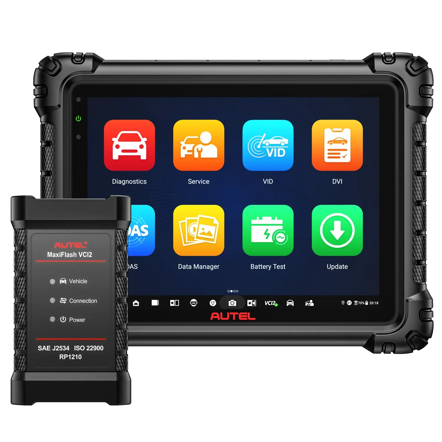 Autel MS909S2 tablet ve MaxiFlash VCI2 ön görünüm